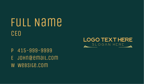 Premium Luxury Wordmark Business Card Design Image Preview