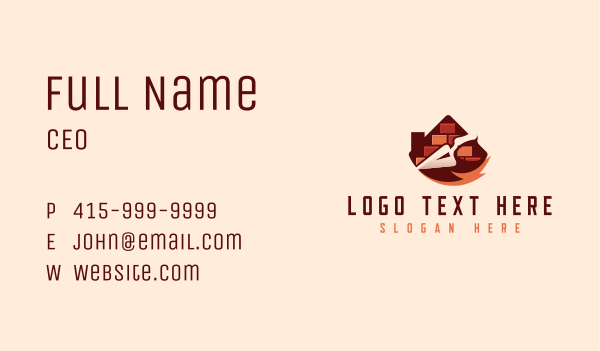 Masonry House Trowel Business Card Design Image Preview