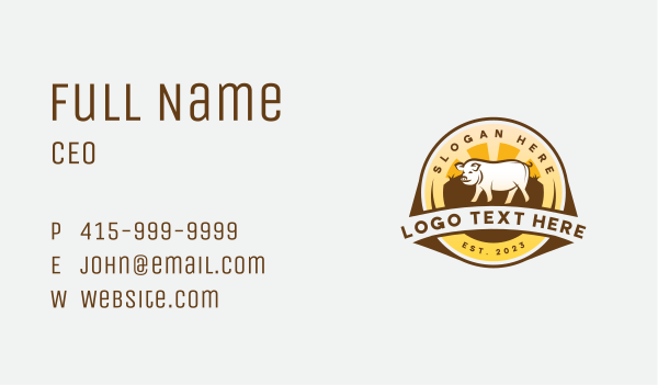 Pig Farm Livestock Business Card Design Image Preview