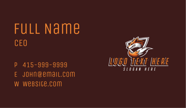 Wild Fox Gaming Business Card Design Image Preview