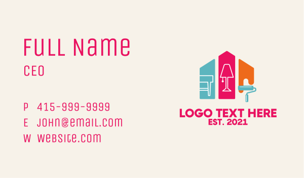 Multicolor Home Improvement  Business Card Design Image Preview