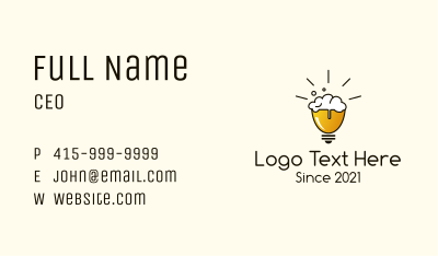 Light Bulb Beer Business Card Image Preview