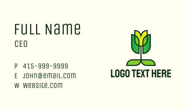 Eco Flower Tulip Business Card Design Image Preview