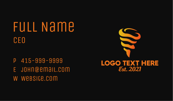 Gradient Tornado Flame  Business Card Design Image Preview