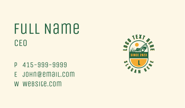 Yard Landscaping Mower Business Card Design Image Preview