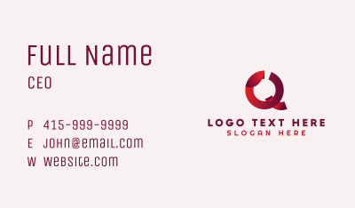 Creative Gradient Letter Q Business Card Image Preview