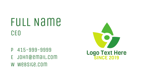 Leaf Tech Number 9 Business Card Design Image Preview