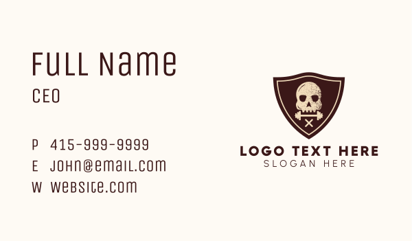 Pirate Skull Fitness Barbell Business Card Design Image Preview