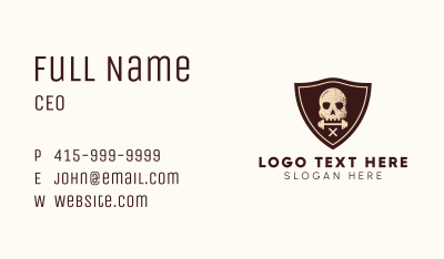 Pirate Skull Fitness Barbell Business Card Image Preview