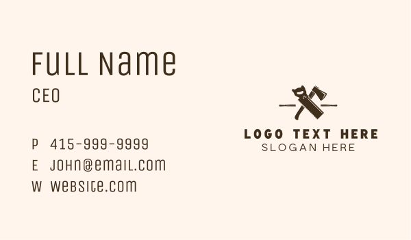 Carpentry Woodcutting  Tools Business Card Design Image Preview