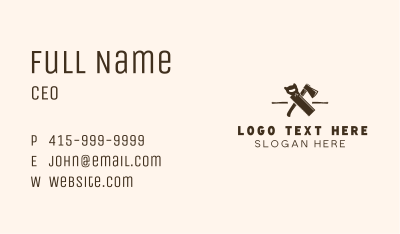 Carpentry Woodcutting  Tools Business Card Image Preview