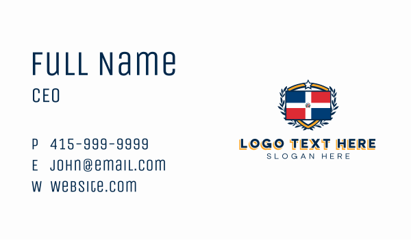 Dominican Republic Flag Shield Business Card Design Image Preview