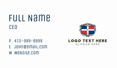 Dominican Republic Flag Shield Business Card Image Preview
