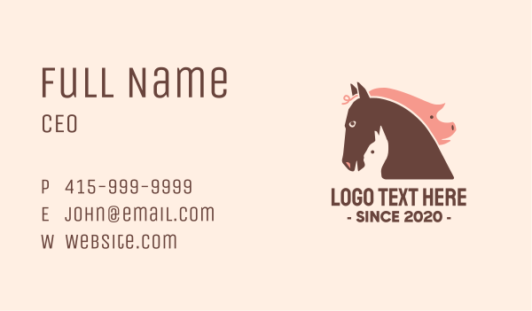 Farm Barn Animal Heads Business Card Design Image Preview