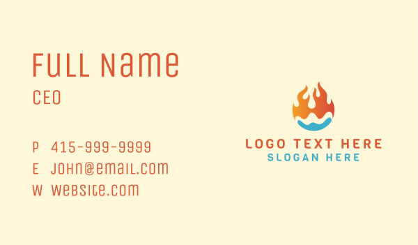 Fire Water Hvac Business Card Design Image Preview