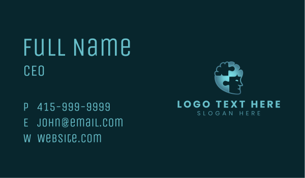 Human Mental Puzzle Business Card Design Image Preview