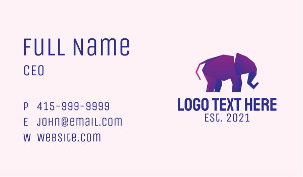 Elephant Paper Origami  Business Card Design Image Preview
