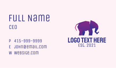 Elephant Paper Origami  Business Card Image Preview