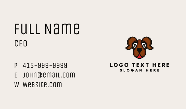 Brown Friendly Dog Business Card Design Image Preview