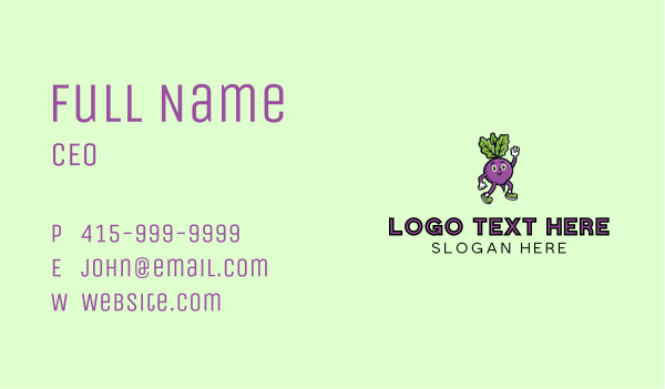 Radish Vegetable Character Business Card Design Image Preview