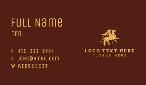 Mythical Griffin Creature Business Card Design Image Preview