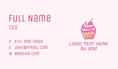 Cherry Cupcake Pastry Business Card