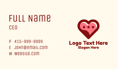 Lovely Heart Message Bubble Business Card Image Preview