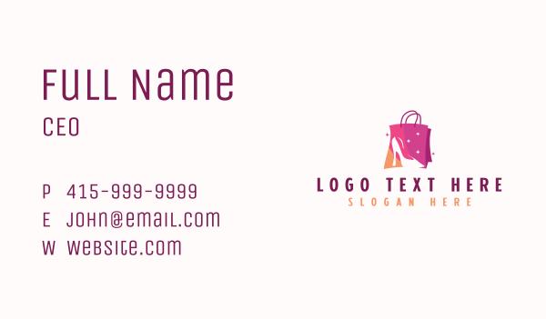 Stiletto Shopping Bag Business Card Design Image Preview