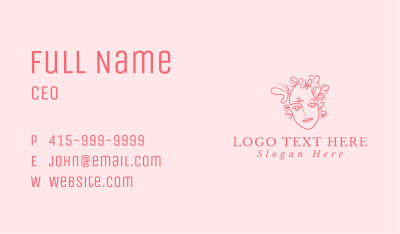 Pink Face Butterfly Business Card Image Preview