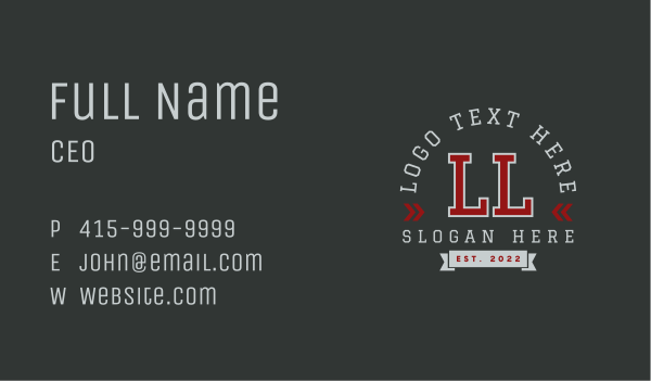Varsity League Lettermark Business Card Design Image Preview