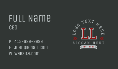 Varsity League Lettermark Business Card Image Preview