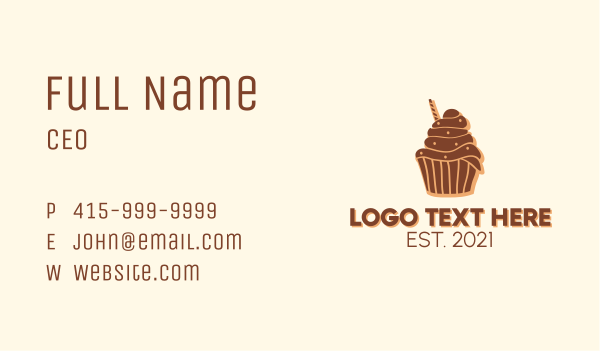 Baked Chocolate Cupcake Business Card Design Image Preview