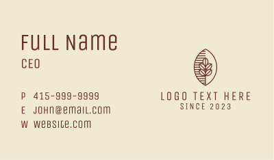 Organic Coffee Bean Cafe Business Card Image Preview