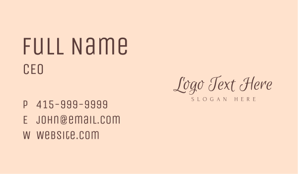 Minimalist Cursive Feminine Business Card Design Image Preview