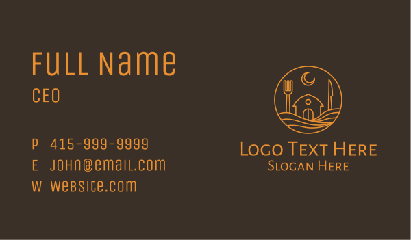 Orange Dining House Business Card Design Image Preview