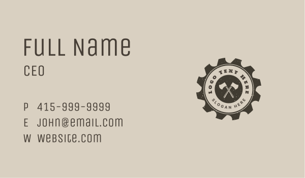 Carpentry Axe Saw Business Card Design Image Preview