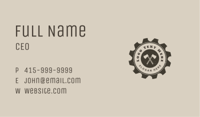 Carpentry Axe Saw Business Card Image Preview