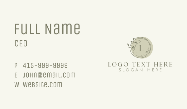 Green Vine Letter  Business Card Design Image Preview