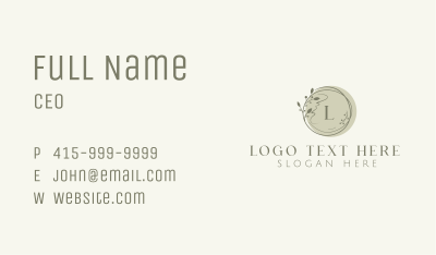 Green Vine Letter  Business Card Image Preview