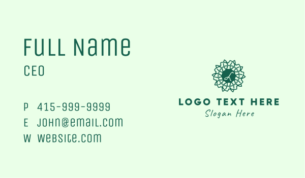 Decorative Leaf Lettermark Business Card Design Image Preview