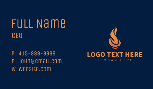 Fiery Dancing Flame Business Card Design Image Preview