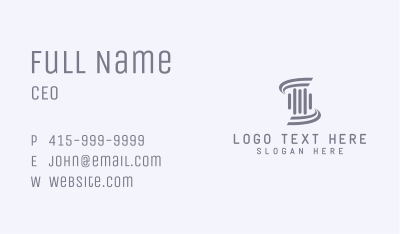 Gray Pillar Column Business Card Image Preview