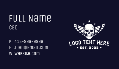 Motorcycle Wing Skull Business Card