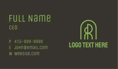 Tree Dome Letter R & R Business Card
