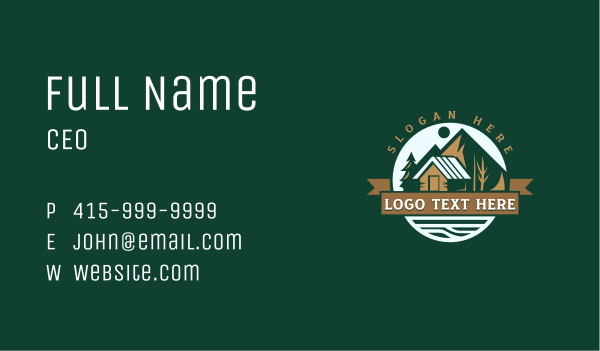 Woodwork Roof Cabin  Business Card Design Image Preview