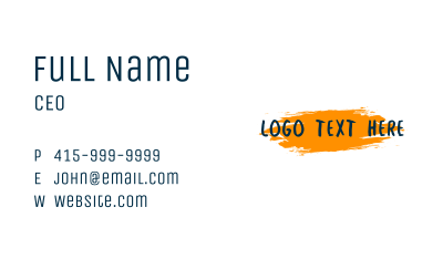 Grunge Paint Wordmark Business Card Image Preview