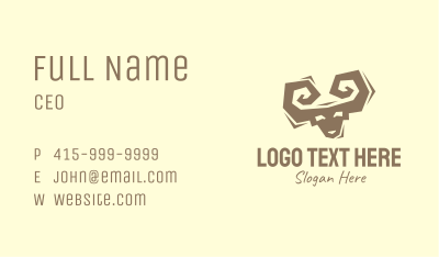 Brown Ram Silhouette  Business Card Image Preview