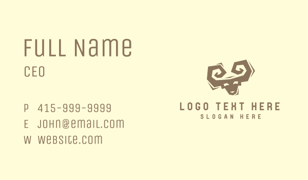 Brown Ram Silhouette  Business Card Design Image Preview