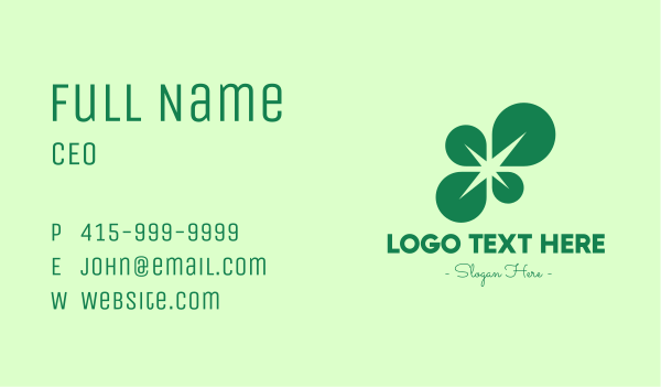 Green Leaf Spark Business Card Design Image Preview