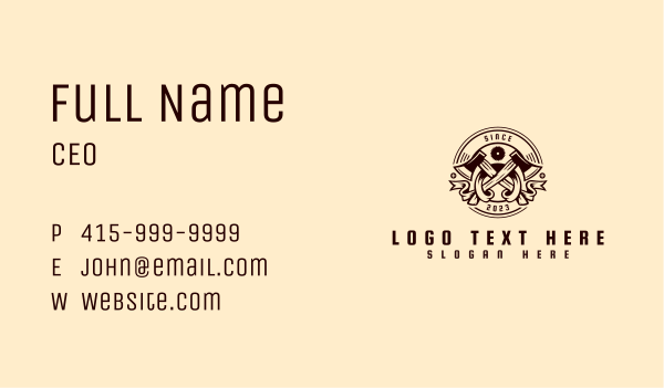 Axe Saw Tool Lumberjack Business Card Design Image Preview